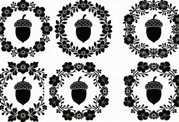 Acorn Floral Wreath Clipart Black: A Designer's Real-World Embroidery Review