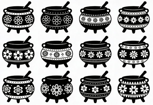 Black Floral Cauldron Clipart Bundle Review