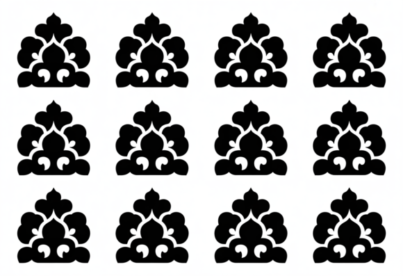 Black Floral Motif Vector Clipart Review