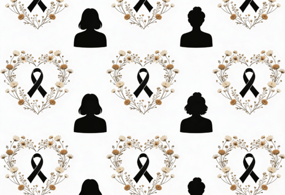 Black Ribbon Heart Floral Silhouette Review
