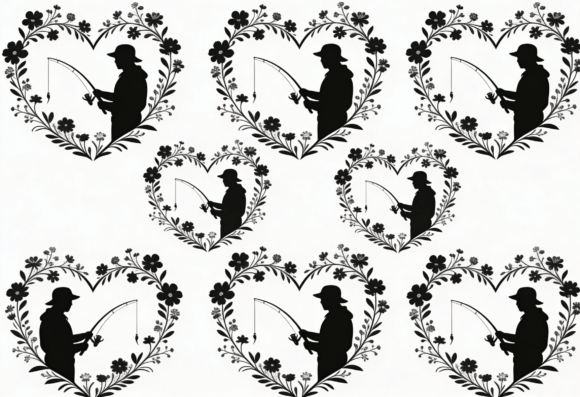 Fisherman Heart Silhouette Floral Design Review