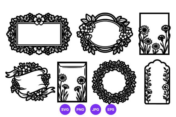 Floral Frames and Wreaths Black White Review
