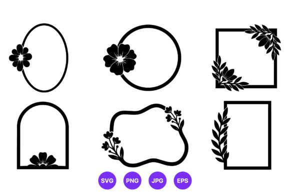 Floral Frames Vector Set Black White Review