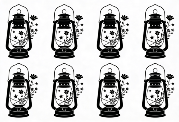 Floral Lantern Silhouette Clipart Review