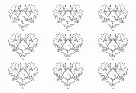 Floral Outline Clipart Decorative Review