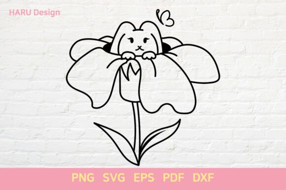 Floral Rabbit Outline Animal Bunny Review