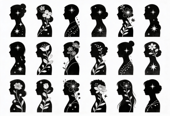 Floral Silhouette Woman Digital Art Review