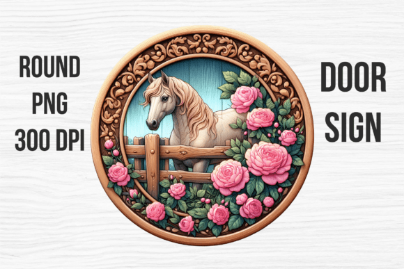 Pink Rose Floral Horse Farm Door Sign Review