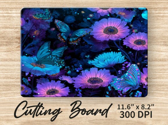 Vintage Floral Glass Cutting Board