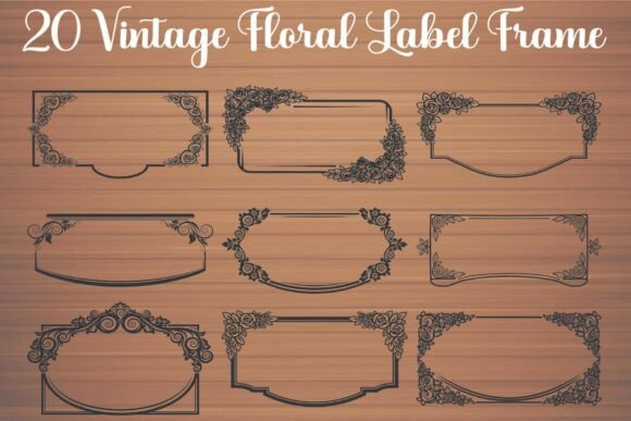 Vintage Floral Label Frames for Real Embroidery
